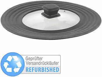 Rosenstein & Söhne Universal-Silikonrand-Glasdeckel für Töpfe& Pfannen, Versandrückläufer