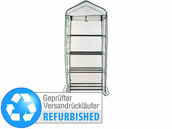 Gewächshaus Ablage: Royal Gardineer Folien-Gewächshaus, 4 Etagen, aufrollbare Tür, Versandrückläufer 