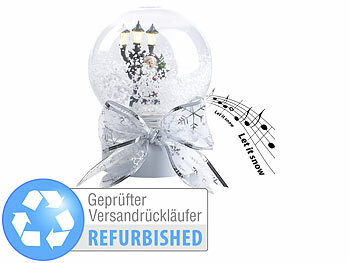 LED Kugel: infactory Schneekugel mit singendem Weihnachtsmann, Versandrückläufer