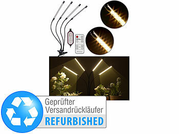 Pflanzen-Lampe: Lunartec 4-flammige Vollspektrum-LED-Pflanzenlampe, Versandrückläufer