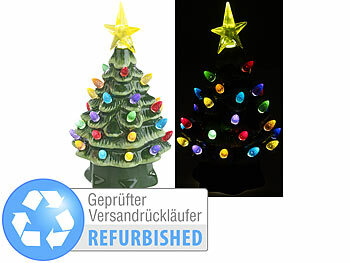 Dekobaumleuchter: infactory Deko-Weihnachtsbaum aus Keramik mit LED-Beleuchtung,Versandrückläufer
