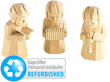 infactory Schnitzfiguren-Trio aus Holz "Weihnachtsmusikanten", Versandrückläufer