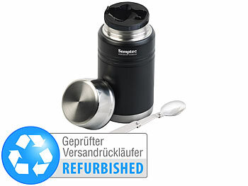 Edelstahl Isolierbecher: Semptec Vakuum Warmhaltebehälter für Essen, Versandrückläufer