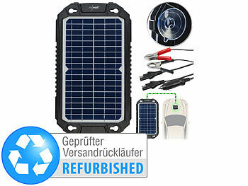 Solar-Panel Auto: revolt Solar-Ladegerät für Auto-Batterien, Pkw, Wohnmobil, Versandrückläufer