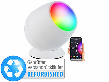 Stimmungsleuchte bunt: Luminea Home Control Smarte WLAN-Stimmungsleuchte, RGB-CCT-LEDs, 210 lm, Versandrückläufer