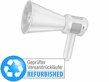 Megafon-Bullhorns: infactory Akku-MP3-Megafon mit DSP-Chip, Bluetooth, Versandrückläufer