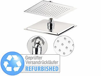 BadeStern Verchromte Regendusche, eckiger Schwenkkopf, Versandrückläufer