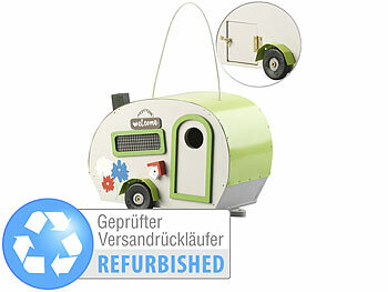 Vogelhaus Camping: Royal Gardineer Nistkasten in Wohnwagen-Optik aus Holz, Versandrückläufer