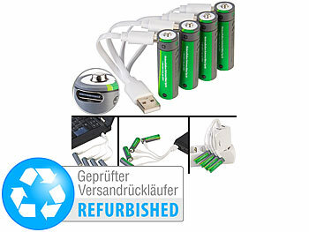tka 4er-Set wiederaufladbare Batterien Typ AA,1950mWh,Versandrückläufer