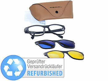 Brille mit Nachtsicht-Aufsatz: PEARL 3in1-Bildschirm-Brille Versandrückläufer