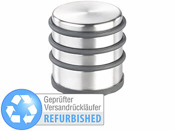 Zimmertürstopper: infactory Edelstahl-Tür-Stopper mit 3 Gummiringen, Versandrückläufer