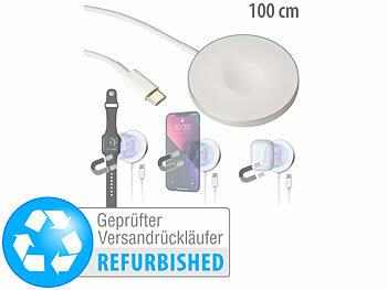 Multifunktions-Ladekabel: Callstel Kabelloses 3in1-Ladepad, Qi- & MagSafe-kompatibel, Versandrückläufer 