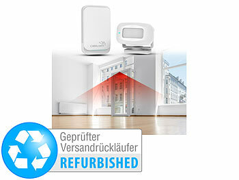 Bewegungsmelder-Klingeln: CASAcontrol Funk-Durchgangsmelder, PIR-Sensor, Versandrückläufer