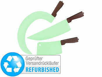 Gruseldeko: infactory 3er-Set Halloween-Messer, Glow-in-the-dark, Versandrückläufer