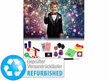 Zauberkasten Kinder: Playtastic Mini-Zaubertrick-Set mit 48 tollen Zaubertricks, Versandrückläufer