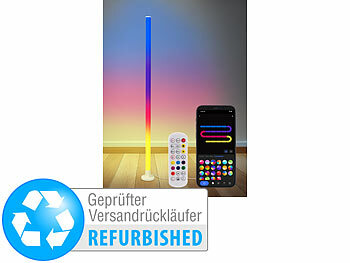 Luminea Home Control Smarte WLAN-Standleuchte mit RGB-IC-LEDs, Versandrückläufer 