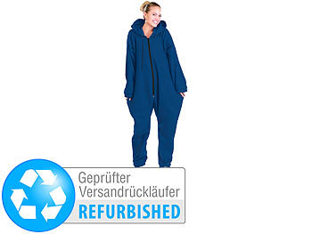 PEARL Jumpsuit aus flauschigem Fleece, blau, Größe XXL (Versandrückläufer)
