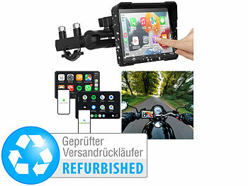 Lescars Motorrad Navi-Display, CarPlay- & Android Auto, Versandrückläufer