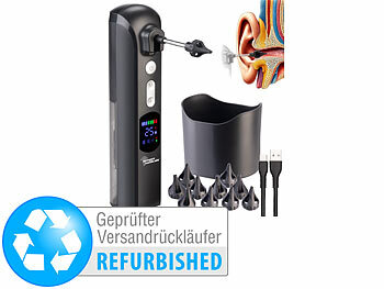 newgen medicals Elektrischer Akku-Ohrreiniger mit Display, 3 Modi, Versandrückläufer