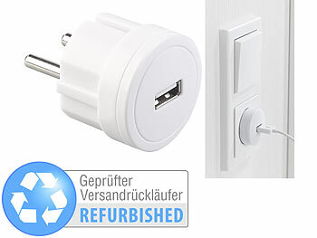 USB-Adapter-Netzteil: revolt Ultrakompaktes Steckdosen-USB-Netzteil, Versandrückläufer 