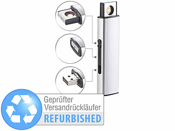 PEARL Elektronisches Akku-USB-Feuerzeug, Glühspirale, Versandrückläufer 