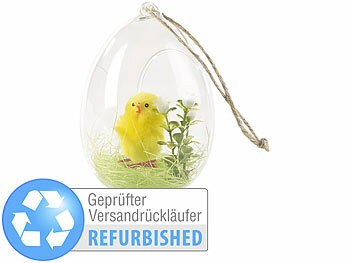Oster-Deko-Küken im Glas: infactory Oster-DekoKüken im Glas zum Aufhängen und Aufstellen,Versandrückläufer