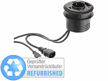 Arbeitstisch-Steckdose: revolt Aktiver 2-fach-USB-3.0-Hub für Tisch-Einbau, Versandrückläufer