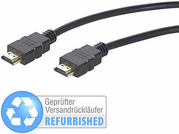 HDMI HEC Kabel: auvisio High-Speed-HDMI-Kabel für 4K, 3D & Full HD, 2 m,Versandrückläufer
