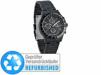 Uhr mit Solarzellen: St. Leonhard Herren-Funk-Chronograph, Solarbetrieb, Versandrückläufer 