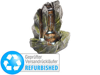 Deko Zimmerbrunnen: infactory Beleuchteter Zimmerbrunnen "Felsspalte" mit LED (Versandrückläufer)