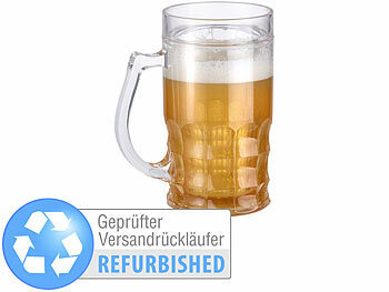 Kühl-Becher für Getränke: Rosenstein & Söhne Doppelwandiger Bierkrug, Versandrückläufer 