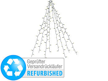 Lichterkette Baum außen: Lunartec Weihnachtsbaum-Überwurf-Lichterkette Versandrückläufer
