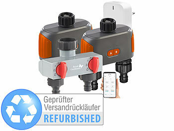 Bewaesserungsventile: Royal Gardineer 2er-Set WLAN-Bewässerungscomputer mit Dual-Ventil, Versandrückläufer