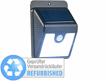 Luminea Solar-LED-Wandleuchte mit Bewegungssensor, Versandrückläufer