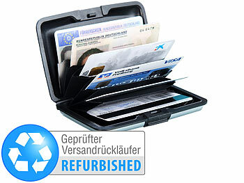 Kreditkartenetui RFID: Xcase Edles RFID-Kartenetui aus Aluminium, Versandrückläufer