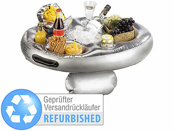 Getränkehalter Wasser: infactory Schwimmender 2in1-Getränke- und Snackhalter, Versandrückläufer