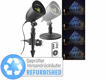 RGB-Laser-Projektor: Lunartec RGB-Laserprojektor mit Sternen-Lichteffekt, Versandrückläufer