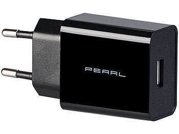 USB Steckernetzteil: PEARL USB-Netzteil für Mobilgeräte, 2,1 A / 10,5 Watt, schwarz