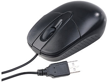 PEARL Office-Set: optische USB-Maus & Tastatur mit Ziffernblock, schwarz