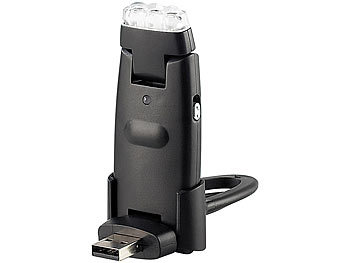 PEARL 3in1-USB-Lampe mit 3 Power-LEDs und integriertem Akku