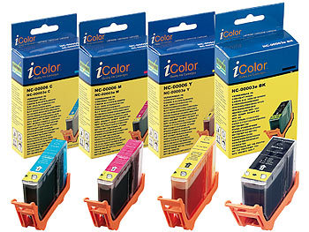 Ersatz-Druckerpatrone für Canon: iColor Color-Pack für CANON (ersetzt BCI-3eBK + BCI3/6-C/M/Y)