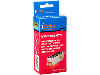 kompatible Tintenpatronen für Tintenstrahldrucker, Epson: iColor Tintenpatrone für Epson (ersetzt T2621 T26 / 26XL), black