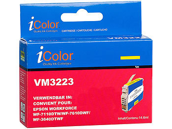 Printer-Cartridges: iColor Tintenpatrone für Epson (ersetzt T2714 / 27XL), yellow XL