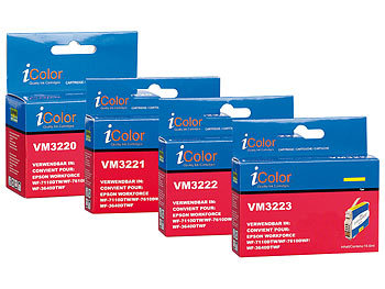 Tinten-Patronen: iColor ColorPack für Epson (ersetzt T2711-T2714 / 27XL), BK/C/M/Y XL