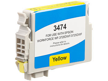 iColor Tintenpatrone für Epson-Drucker (ersetzt T3474 / 34XL), yellow, 14 ml
