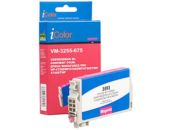 Inkjet Cartridges: iColor Tinten-Patrone T3593 / 35XL für Epson-Drucker, magenta (rot)