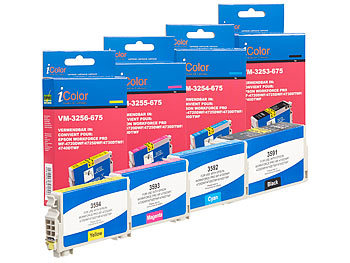 Patronen Ersatz: iColor Tinten-Patronen-Multipack T3596 / 35XL für Epson-Drucker, BK/C/M/Y