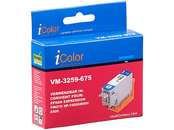 iColor Tinten-Patrone T3792 / 378XL für Epson-Drucker, cyan (blau)