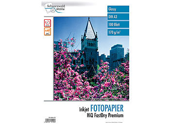 100 Bl. Hochglanz-Fotopapier HiQ FastDry Premium A3 / Fotopapier A3