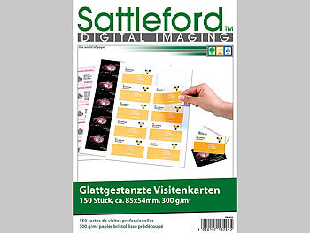 Sattleford 150 Business-Visitenkarten, matt, glatte Kanten, 300g/m² 